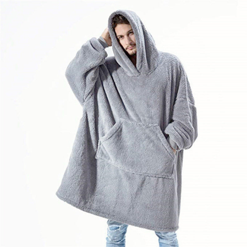 Damen Kuschelige Oversize-Hoodiejacke aus Fleece mit Kängurutasche R&B