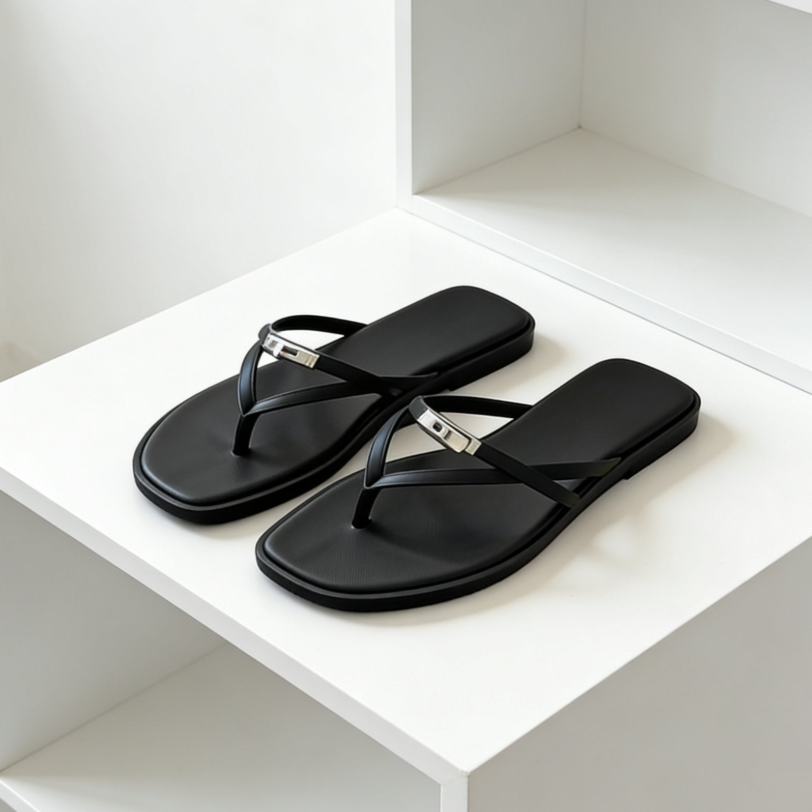 Damen Elegante Flip-Flops mit glänzenden Akzenten R&B
