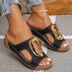 Damen modische Hausschuhe mit dekorativem Riemen R&B