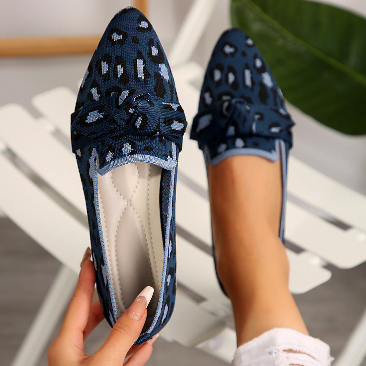 Damen elegante Mokassins mit dekorativem Knoten R&B