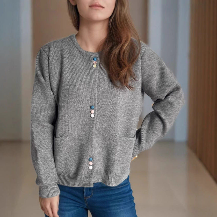 Damen Cardigan mit dekorativen Knöpfen und praktischen Taschen R&B