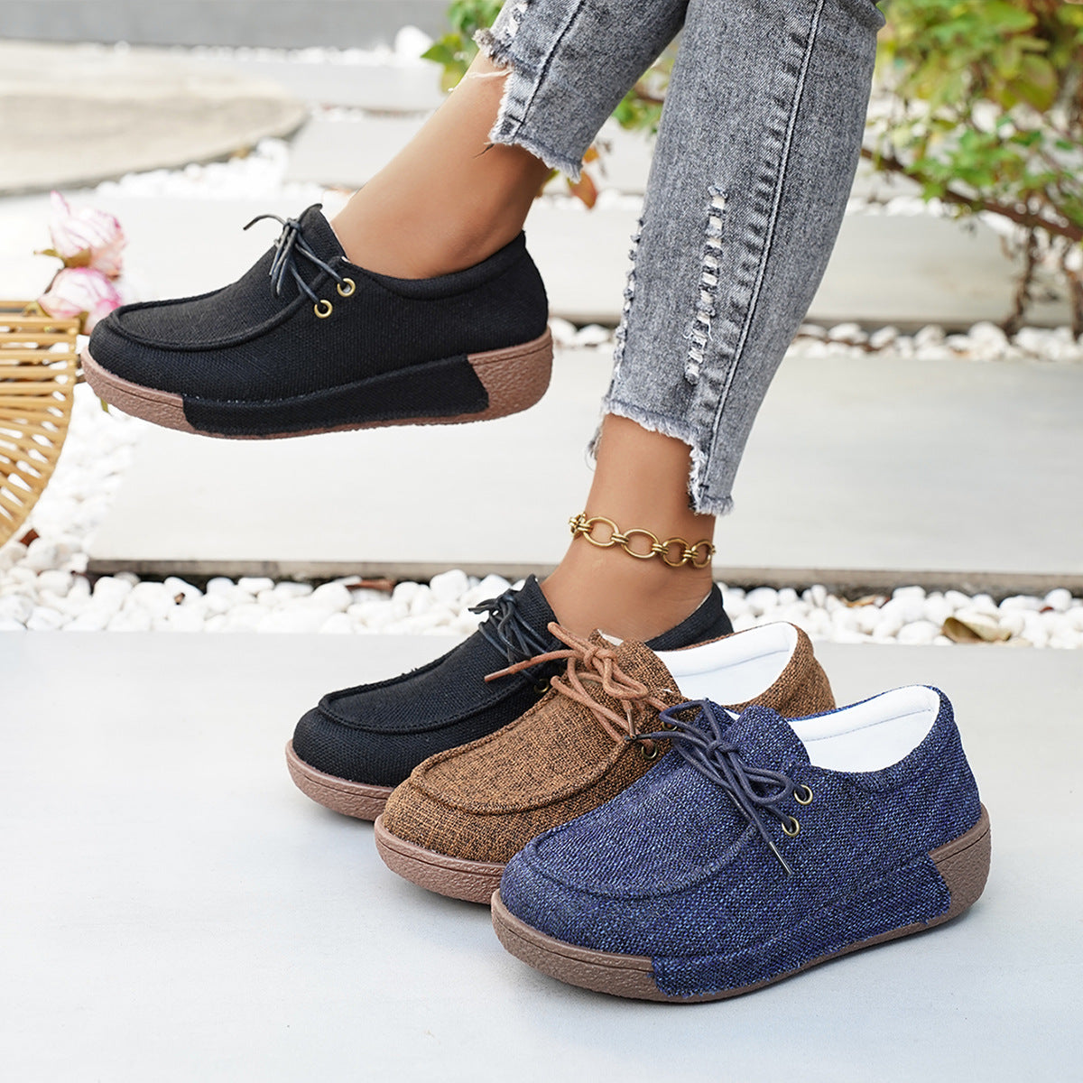 Damen Komfortable Sneaker mit atmungsaktivem Obermaterial und rutschfester Sohle R&B