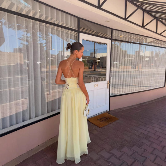Damen Elegantes Blumendesign Kleid R&B