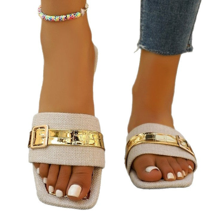 Damen Flip-Flops mit glamourösem Riemendesign R&B
