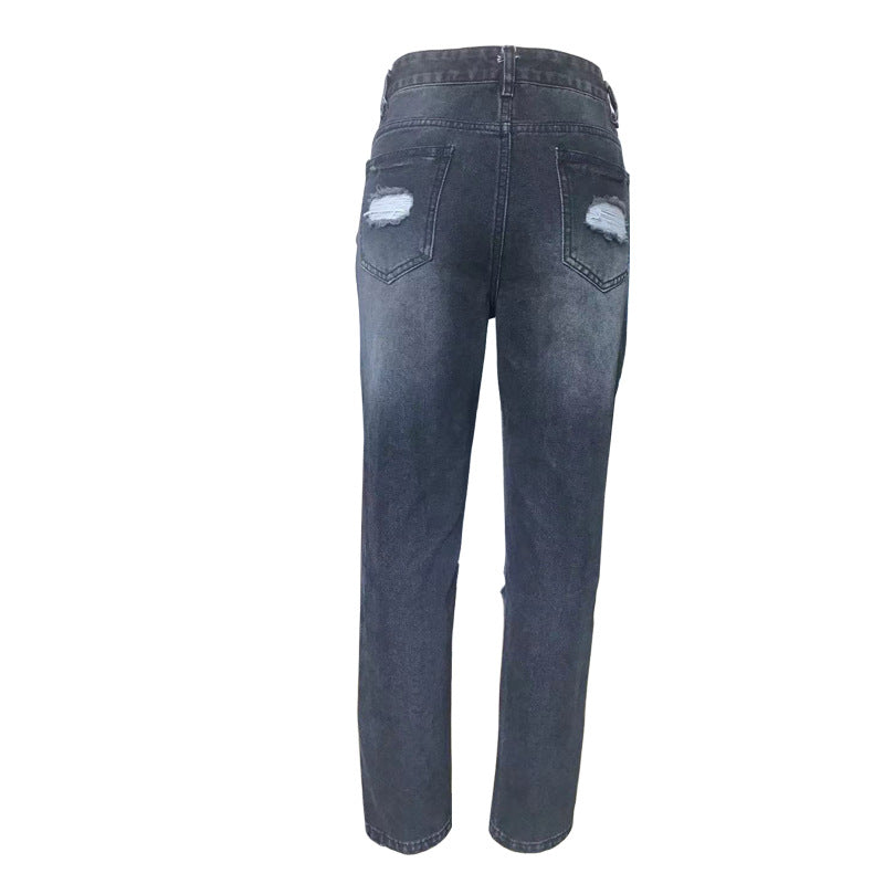 Damen Destroyed Jeans mit hoher Taille und lässigem Schnitt R&B