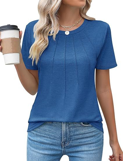 R&B | Plissee-T-Shirt mit Rundhalsausschnitt