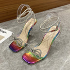 Damen Transparente High Heels mit dekorativem Schleifen-Design R&B
