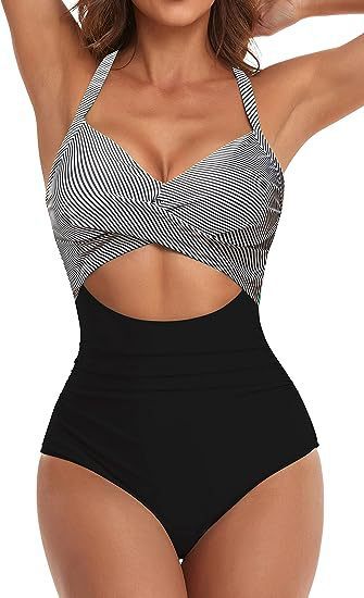 Damen Einteiliger Badeanzug mit elegantem Wickelschnitt R&B