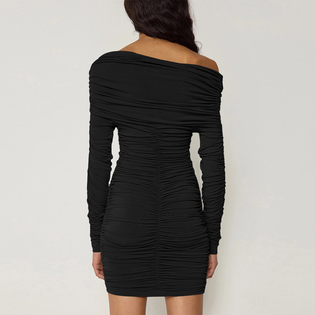 Damen Off-Shoulder Minikleid mit raffinierten Rüschendetails R&B