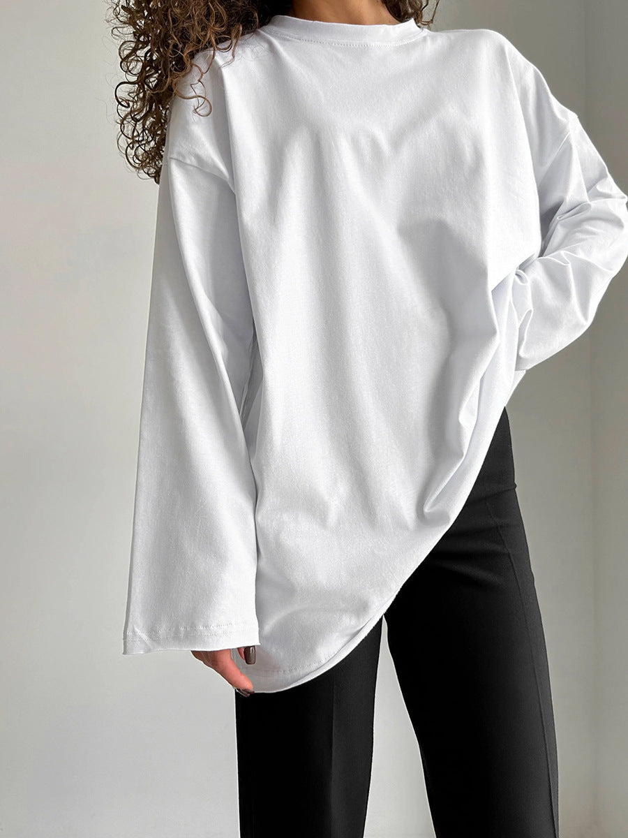 Damen Oversize Langarmshirt mit hohem Kragen R&B
