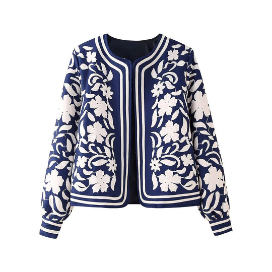 Damen Embellished Kimono-Jacke mit floralem Design und elegantem Abschluss R&B
