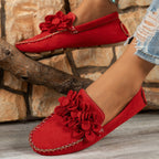 Damen Dekorative Mokassins mit floralen Applikationen und weichem Obermaterial R&B