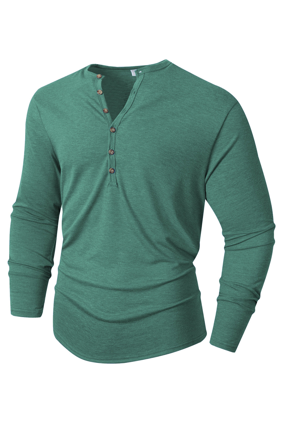 Herren Langarm Henley-Shirt mit Knopfleiste und weichem Baumwollmix R&B