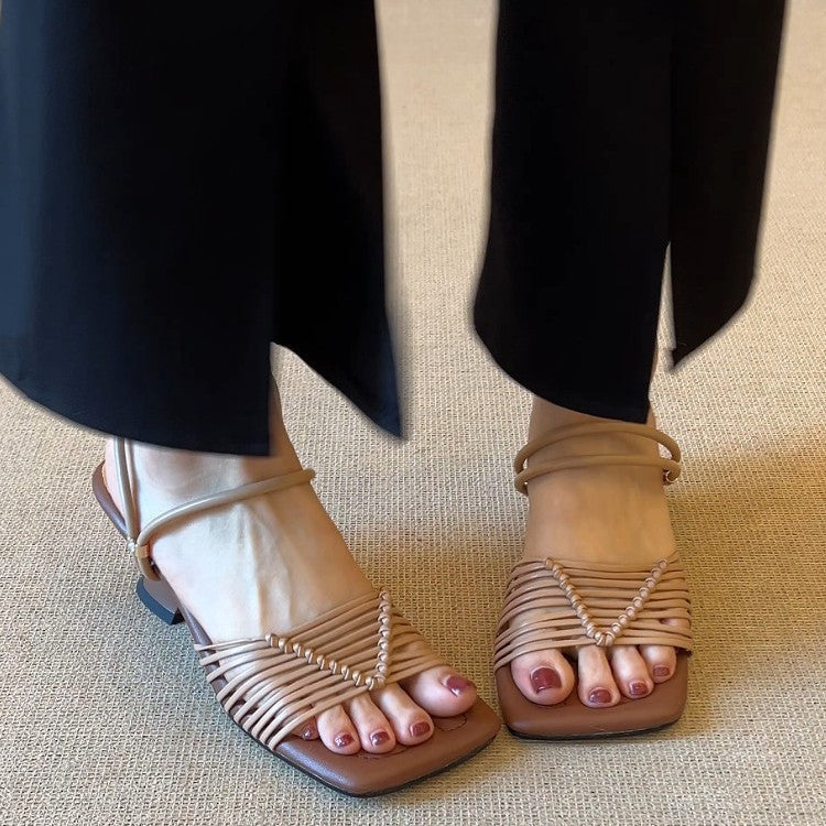 Damen Sandalen mit geflochtenem Design und komfortablem Blockabsatz R&B