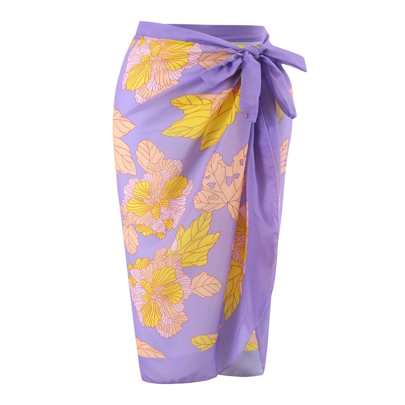 Damen Einteiler Badeanzug mit floralem Design und Wickelrock R&B