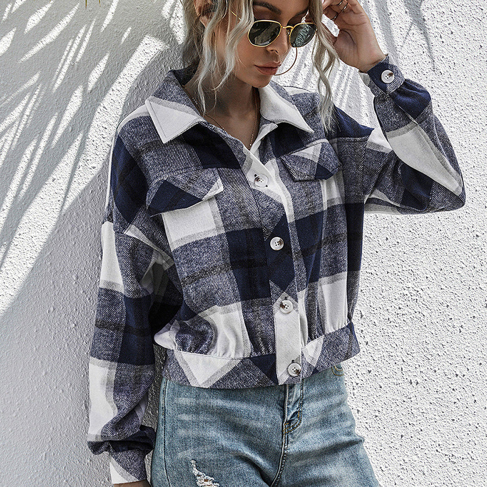 Damen lässige Flanelljacke mit Karomuster R&B