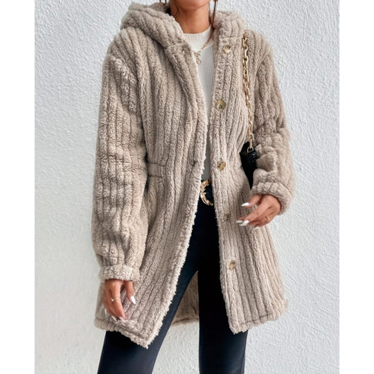 Damen Kuschelige Strickjacke mit langen Ärmeln und voluminösem Schnitt R&B