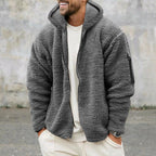 Herren Fleecejacke mit praktischem Reißverschluss und Kapuze R&B