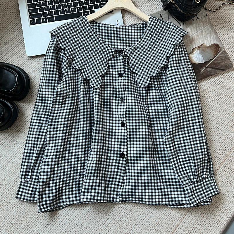 Damen Bluse mit großem Kragen und Rüschendetails R&B