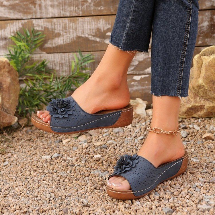 Damen Sandalen im eleganten Stil mit Blumendesign R&B