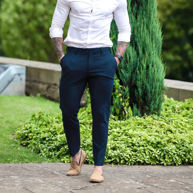 Herren Slim-Fit Chinohose mit modernem Design und elastischem Bund R&B