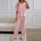 Damen Lässiges Zweiteiliges Set mit Weitem Schnitt und Goldakzenten R&B