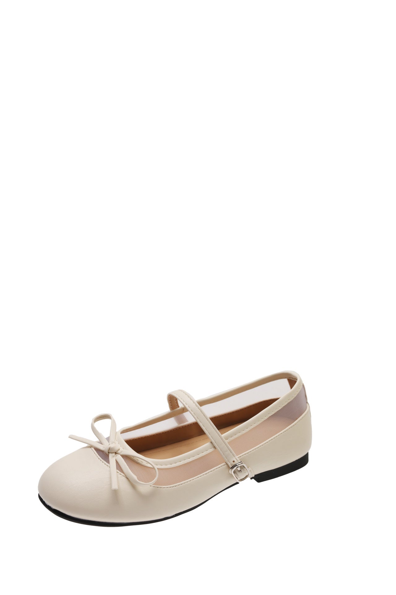 Damen elegante Ballerinas mit zartem Schleifen-Detail und atmungsaktiver Oberflächenstruktur R&B