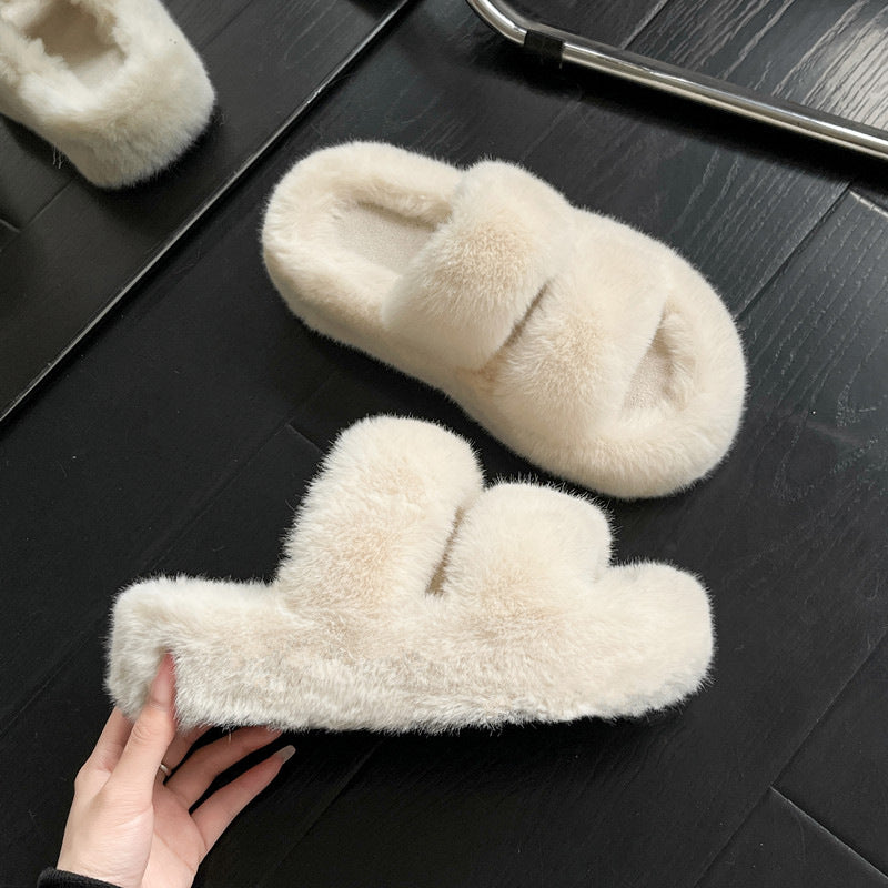 Damen kuschelige Fleece-Pantoletten mit elegantem Design EB