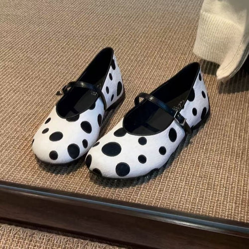 Damen Ballerinas mit modischem Punkten-Design und verstellbarem Riemchen R&B