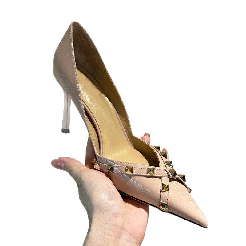 Damen elegante Stiletto-Pumps mit ausgefallenem Schnallen-Design R&B