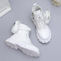 Damen modische Ankle Boots mit praktischen Taschen und robustem Profilsohle R&B