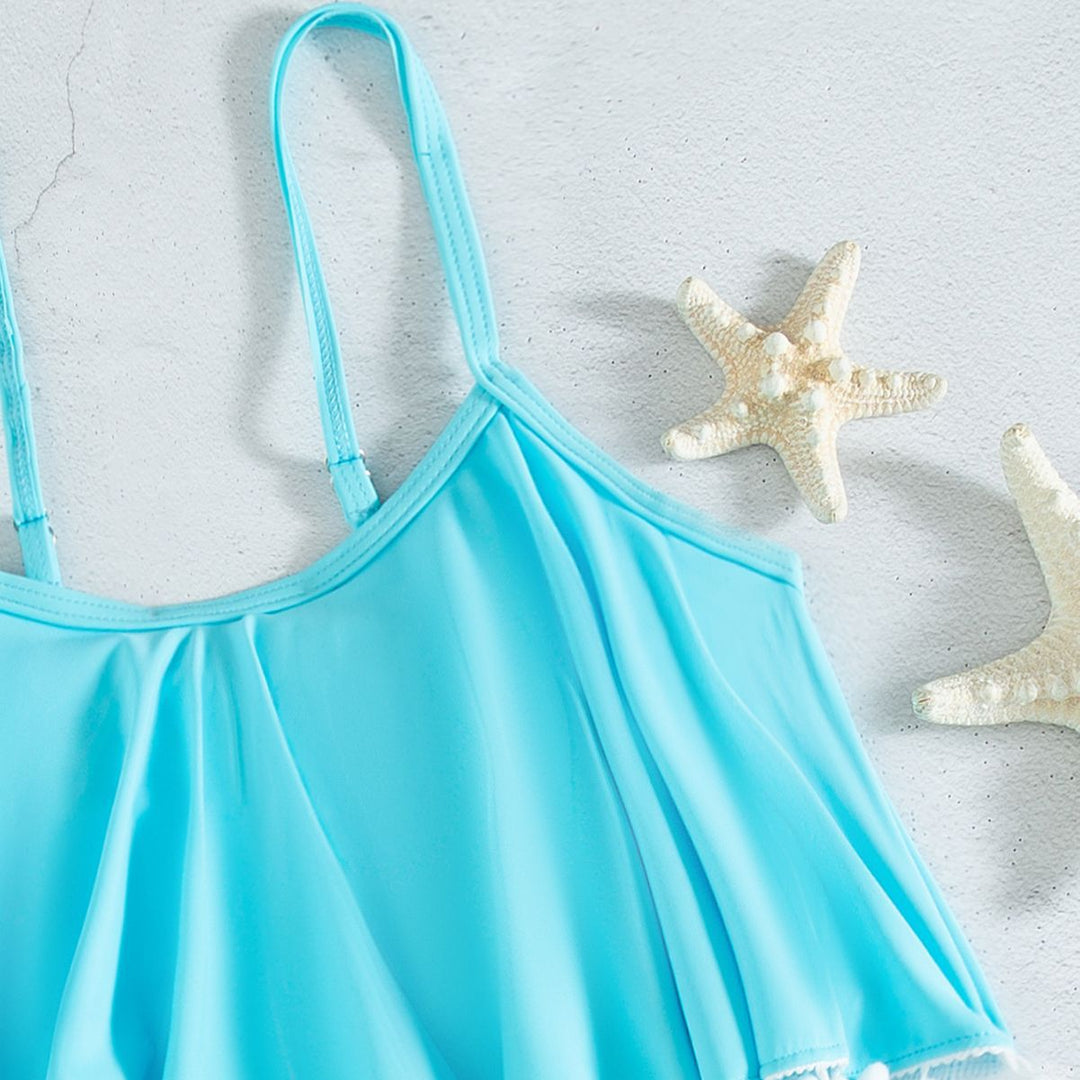 Damen Bikiniset mit verspieltem Volant und hochgeschnittenen Hosen R&B