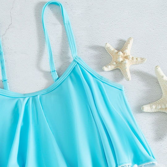 Damen Bikiniset mit verspieltem Volant und hochgeschnittenen Hosen R&B