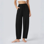 Damen weite Freizeithose mit elastischem Bund und praktischen Taschen R&B