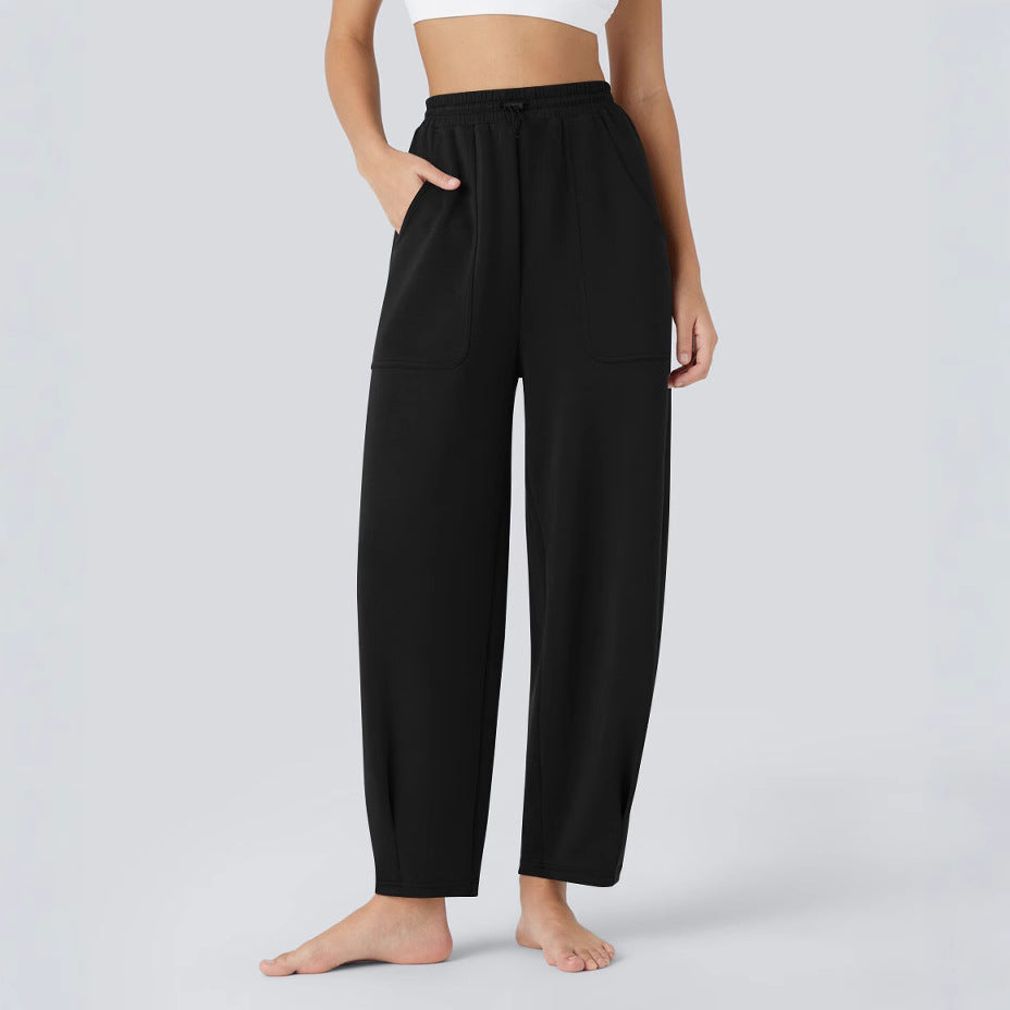 Damen weite Freizeithose mit elastischem Bund und praktischen Taschen R&B