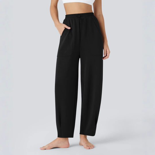 Damen weite Freizeithose mit elastischem Bund und praktischen Taschen R&B