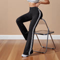 Damen Sportliche Flared-Leggings mit kontrastierenden Seitenstreifen