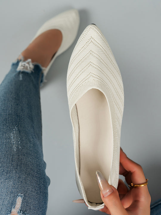 Damen elegante Ballerinas aus atmungsaktivem Strickmaterial R&B
