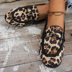 Damen elegante Mokassins mit tierischem Muster R&B
