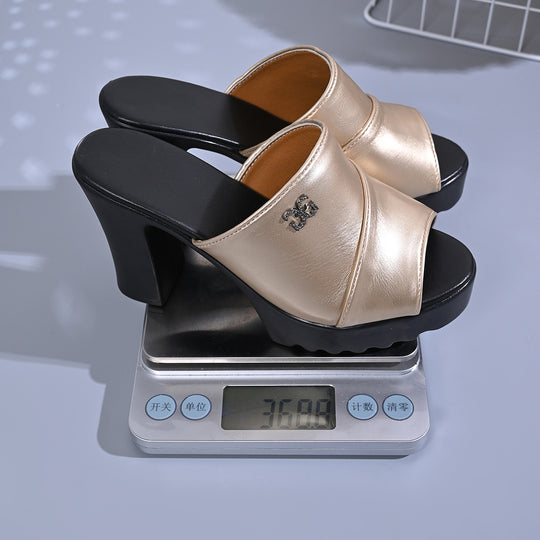 Damen Plateau-Pantoletten mit elegantem Riemendesign und bequemer Sohle R&B