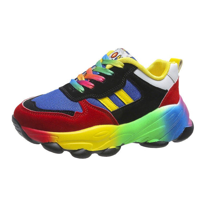 Damen Sportliche Sneakers mit buntem Farbverlauf und atmungsaktiver Mesh-Oberfläche R&B