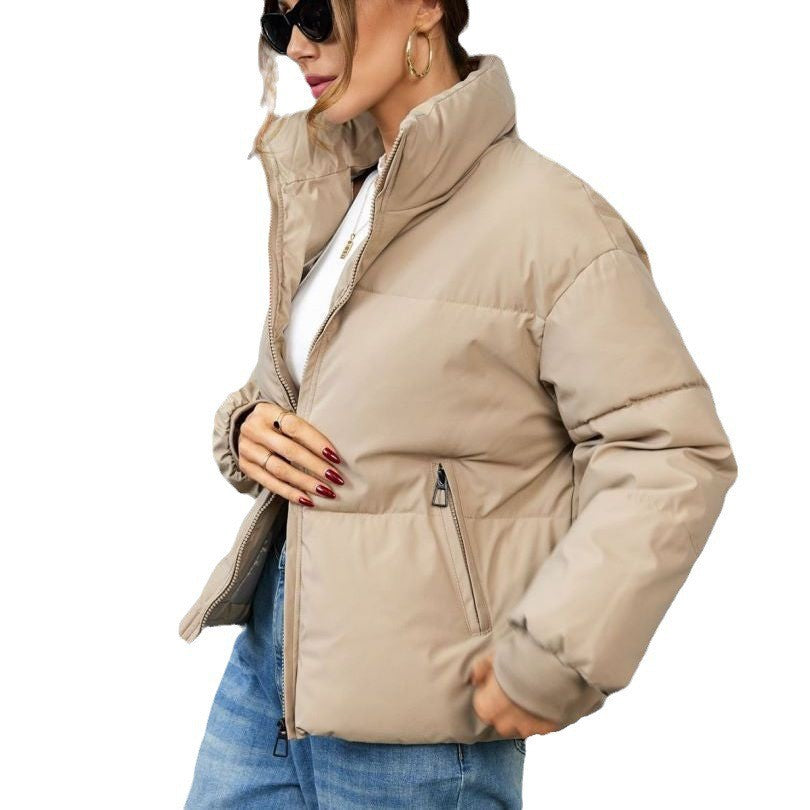 Damen Winter-Steppjacke mit hochschließendem Kragen und praktischen Reißverschlusstaschen R&B