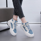 Damen High-Top Sneakers mit auffälligem Leopardenmuster und trendiger Sohle R&B