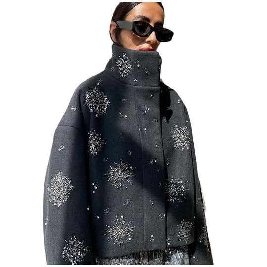 Damen Elegante und funkelnde Steppjacke R&B