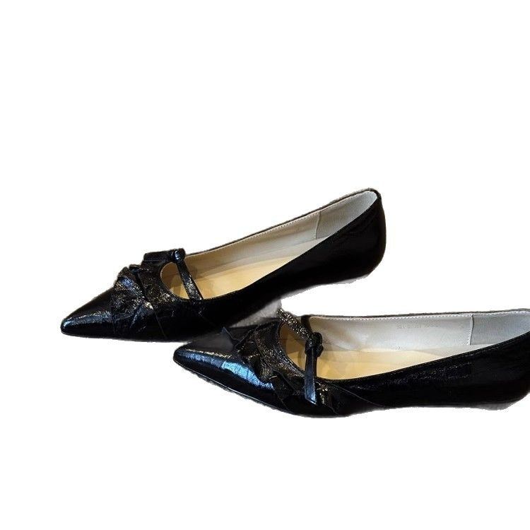 Damen elegante Slingpumps mit verspieltem Rüschen-Design und feinem Riemen