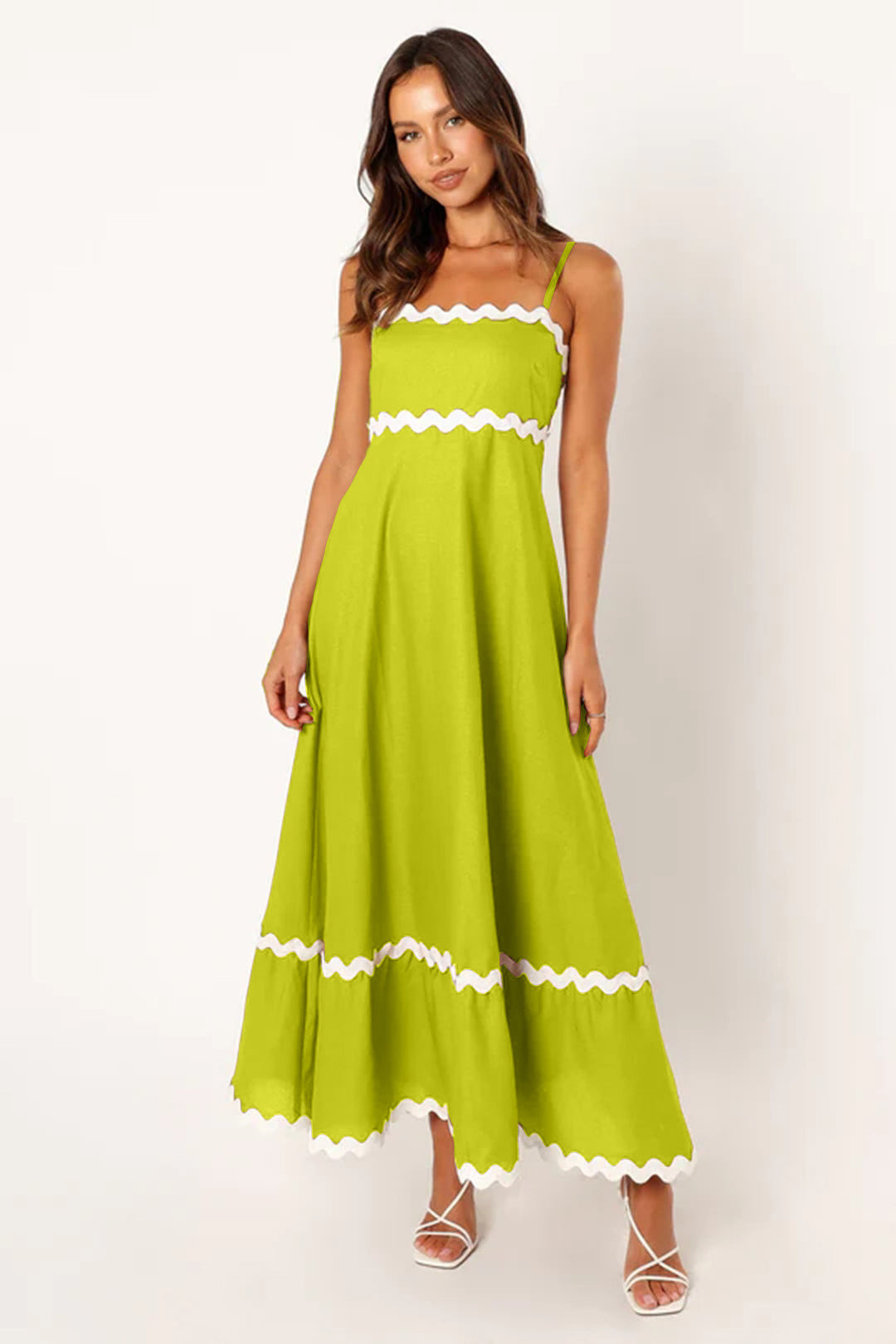 R&B | Einfarbiges Spitzen-Hosenträger-Röhrentop-Kleid