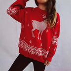 Damen Weihnachts-Pullover mit festlichem Rentier-Motiv und weichem Strick R&B