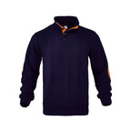 Herren modischer Strickpullover mit Stehkragen und kontrastierenden Akzenten R&B