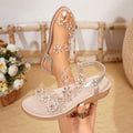 Damen Sandalen mit floralen Strassverzierungen und flexiblem Fersenriemen R&B