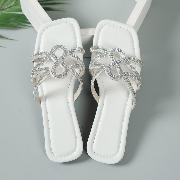 Damen Glitzernde Zehentrenner-Sandalen mit eleganter Schleifenverzierung R&B